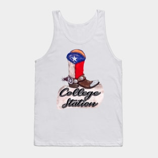 College Station Texas Cowboy Boot Tank Top